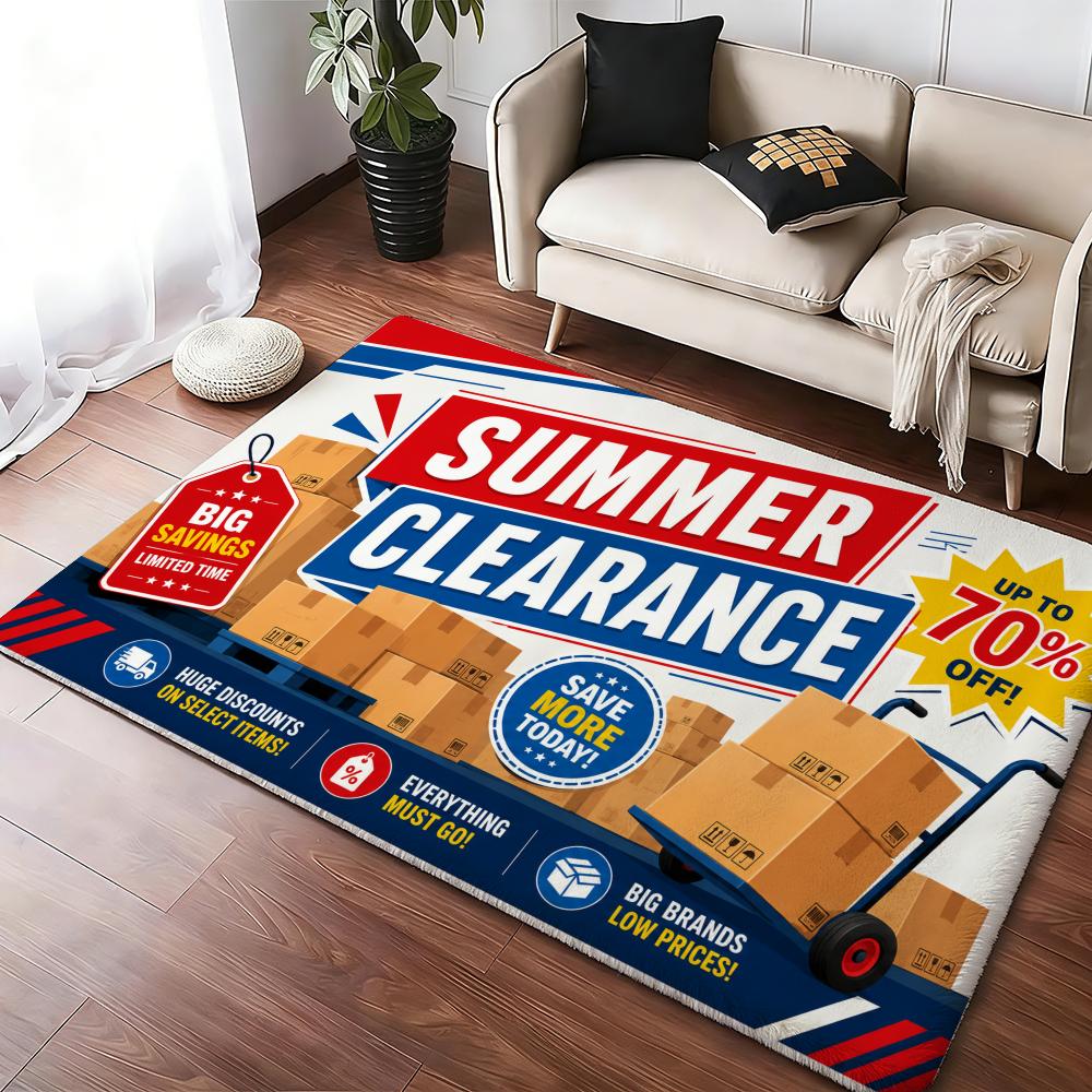 Home Textiles Sale - Yaz İndirimleri Afişli Yer Paspası Yumuşak